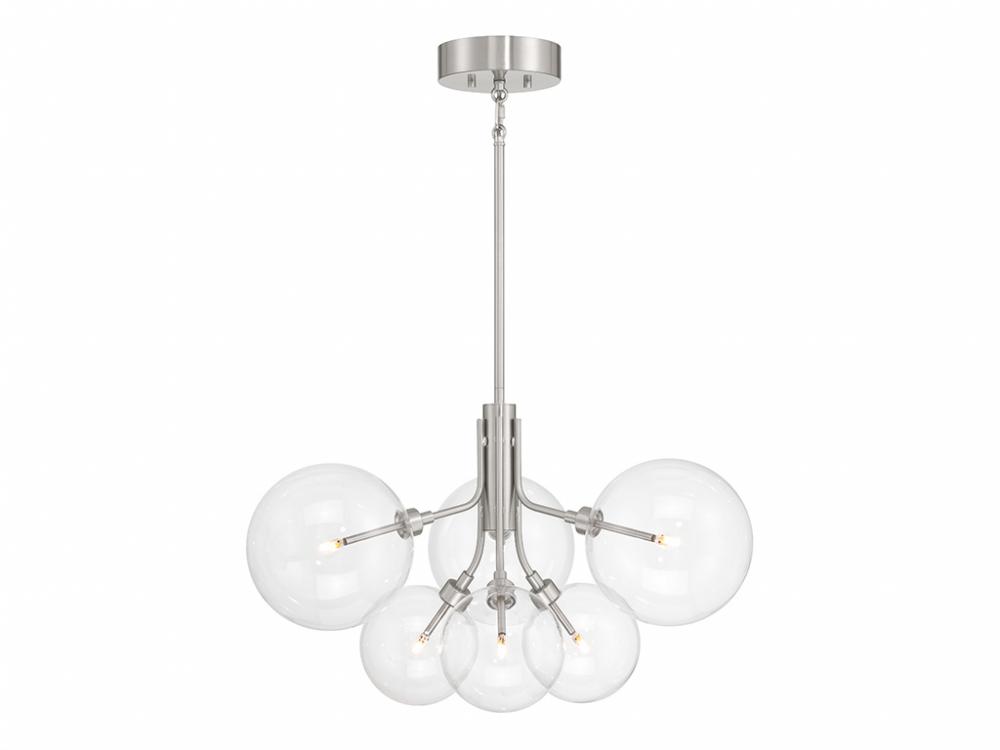 6-Light Chandelier in Brushed Nickel