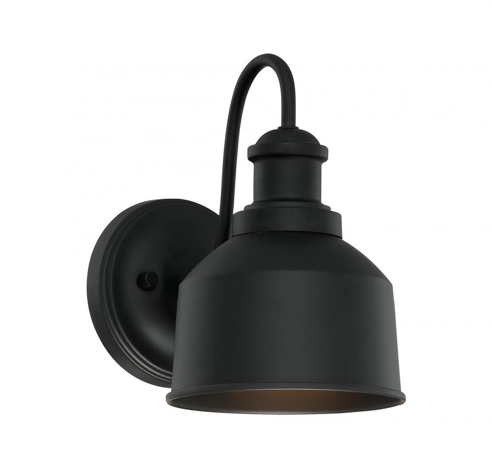 1-Light Outdoor Wall Lantern in Matte Black