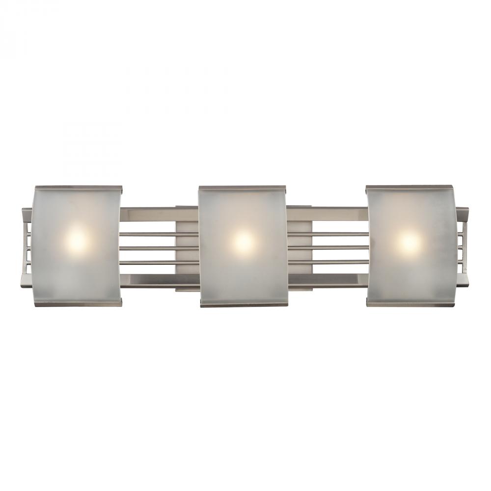 Three Light Brushed Nickel Bathroom Sconce