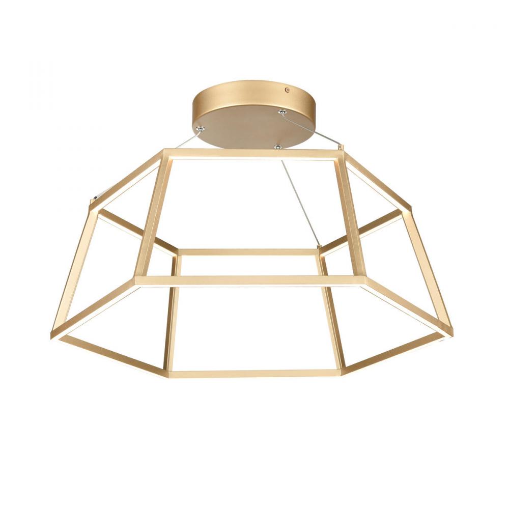 Minimalist 21&#39;&#39; Wide LED Pendant - Soft Gold