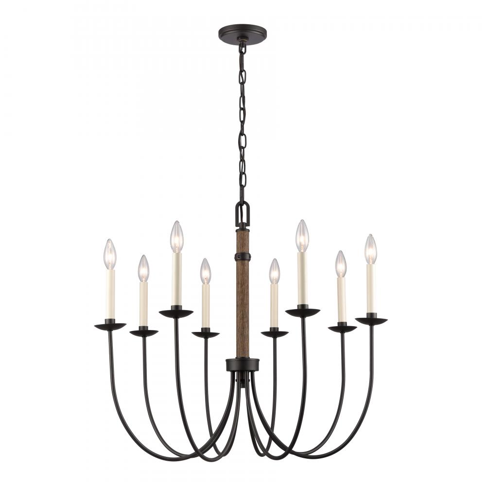 Neville 28'' Wide 8-Light Chandelier - Charcoal Black