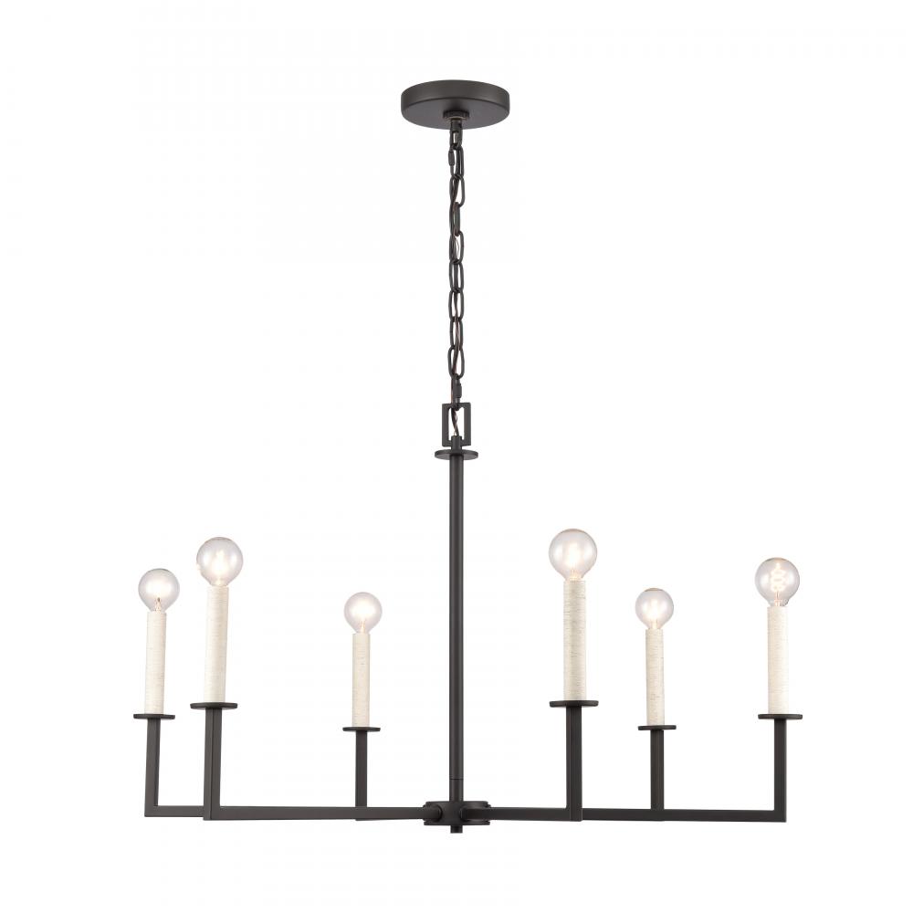 Dunne 30'' Wide 6-Light Chandelier - Matte Black