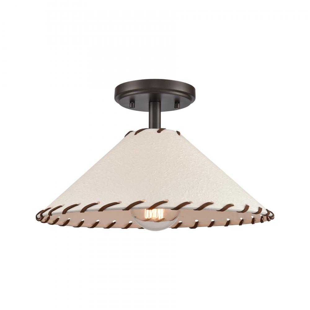 Marion 14'' Wide 1-Light Semi Flush Mount - Oil Rubbed Bronze