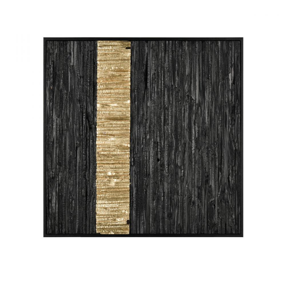 Stripe Wood Dimensional Wall Art - Black