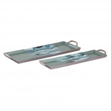 ELK Home S0807-11355/S2 - Spindrift Tray - Set of 2 Seafoam Green Enamel